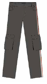 PANTALON GRIS CARGO, CON CINTA REFLECTIVA T-50